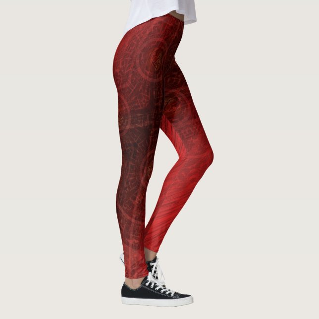 Acceptance | Red Meditation Medallions Leggings (Right)