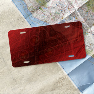 Acceptance Red Meditation Medallions License Plate