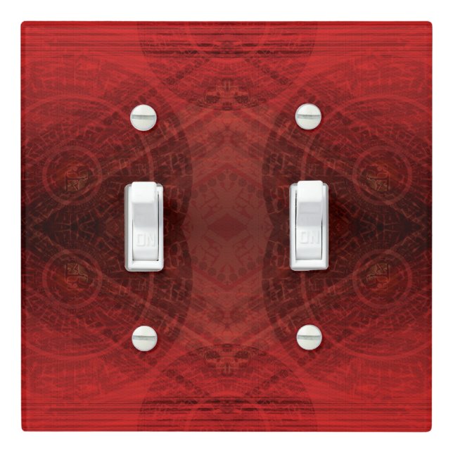 Acceptance | Red Meditation Medallions Light Switch Cover (In Situ)
