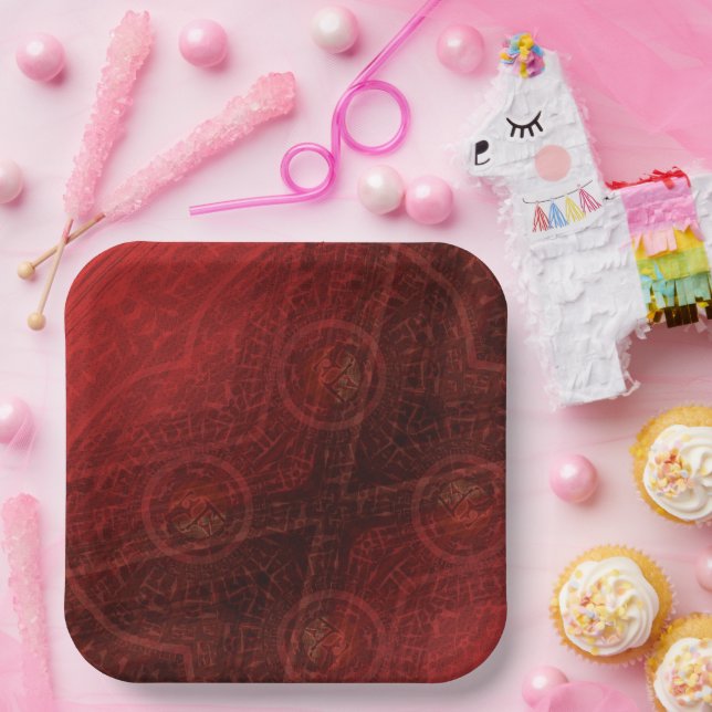 Acceptance | Red Meditation Medallions Paper Plates (Party)