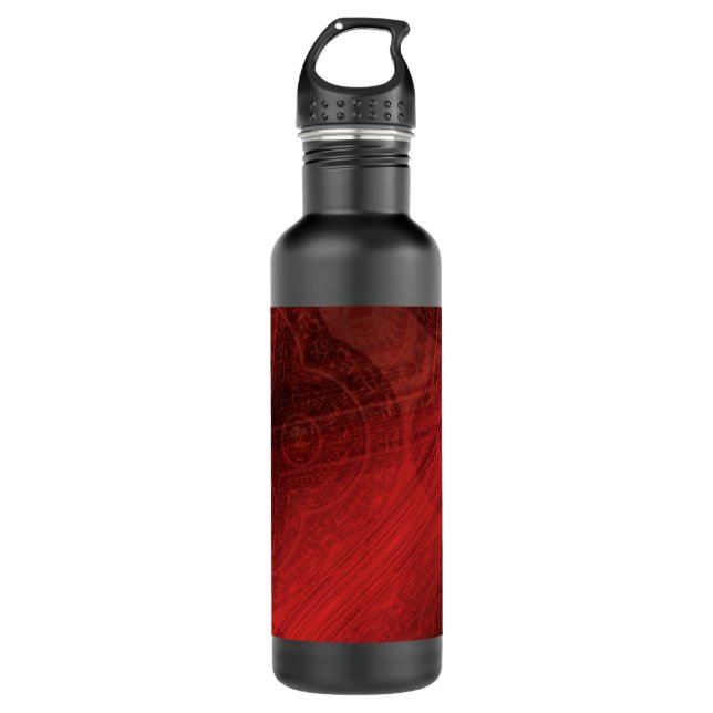 Acceptance | Red Meditation Medallions Stainless Steel Water Bottle (Front)