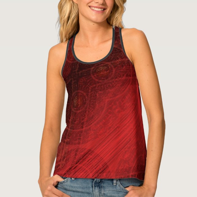 Acceptance | Red Meditation Medallions Tank Top (Front)