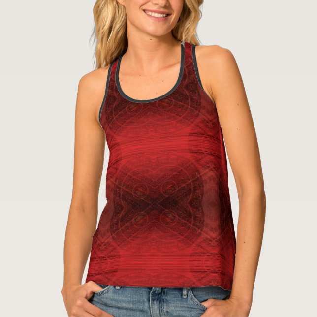 Acceptance | Red Meditation Medallions Tank Top (Front)