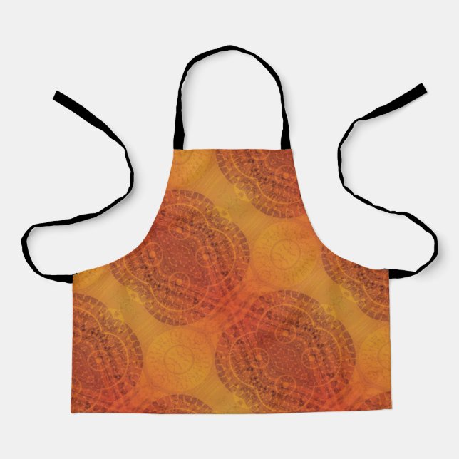 Acceptance | Red Orange Yellow Boho Medallions Apron (Front)