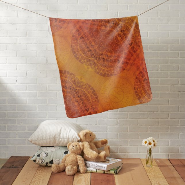Acceptance | Red Orange Yellow Boho Medallions Baby Blanket (In Situ)