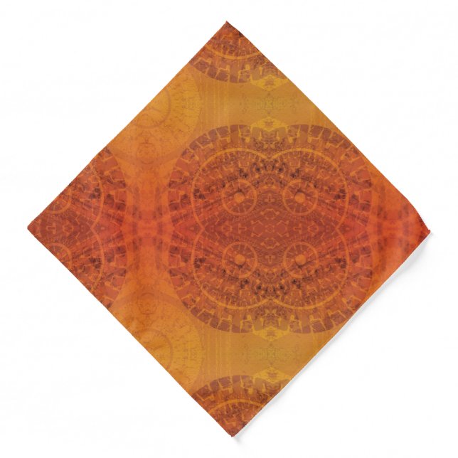 Acceptance | Red Orange Yellow Boho Medallions Bandana (Front)