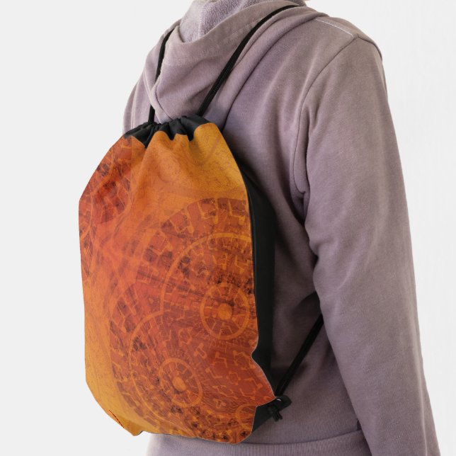 Acceptance | Red Orange Yellow Boho Medallions Drawstring Bag (Insitu)