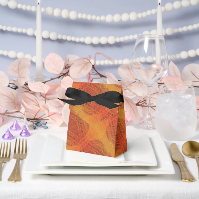 Acceptance | Red Orange Yellow Boho Medallions Favor Boxes (Wedding)