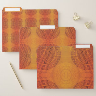 Acceptance Red Orange Yellow Boho Medallions File Folder