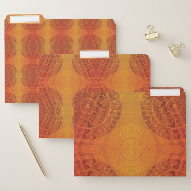 Acceptance | Red Orange Yellow Boho Medallions File Folder (Set)