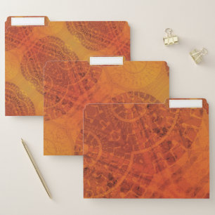 Acceptance Red Orange Yellow Boho Medallions File Folder