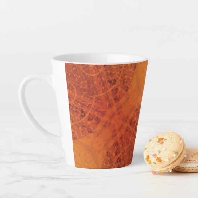 Acceptance | Red Orange Yellow Boho Medallions Latte Mug (In Situ)