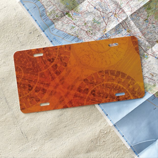 Acceptance | Red Orange Yellow Boho Medallions License Plate (In Situ)