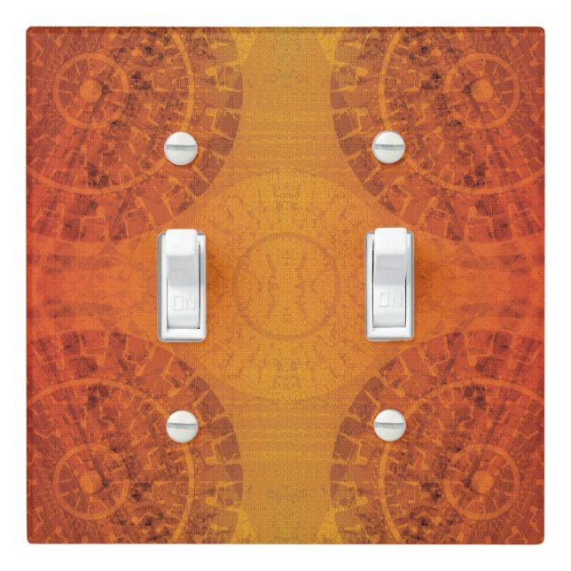 Acceptance | Red Orange Yellow Boho Medallions Light Switch Cover (In Situ)