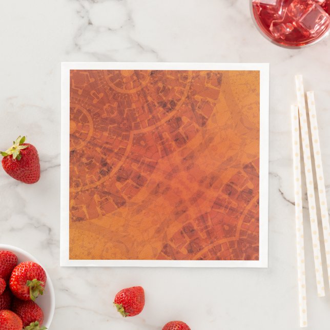 Acceptance | Red Orange Yellow Boho Medallions Paper Dinner Napkins (Insitu)