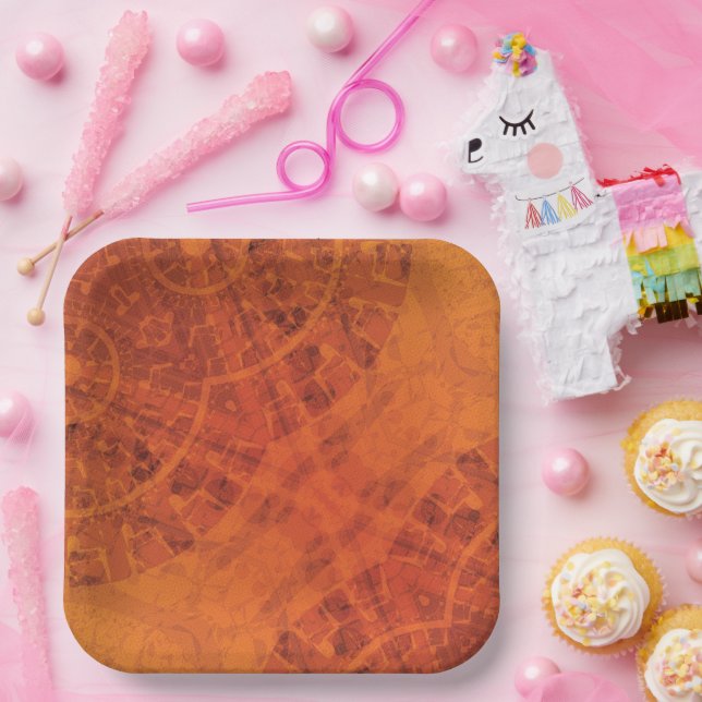 Acceptance | Red Orange Yellow Boho Medallions Paper Plates (Party)