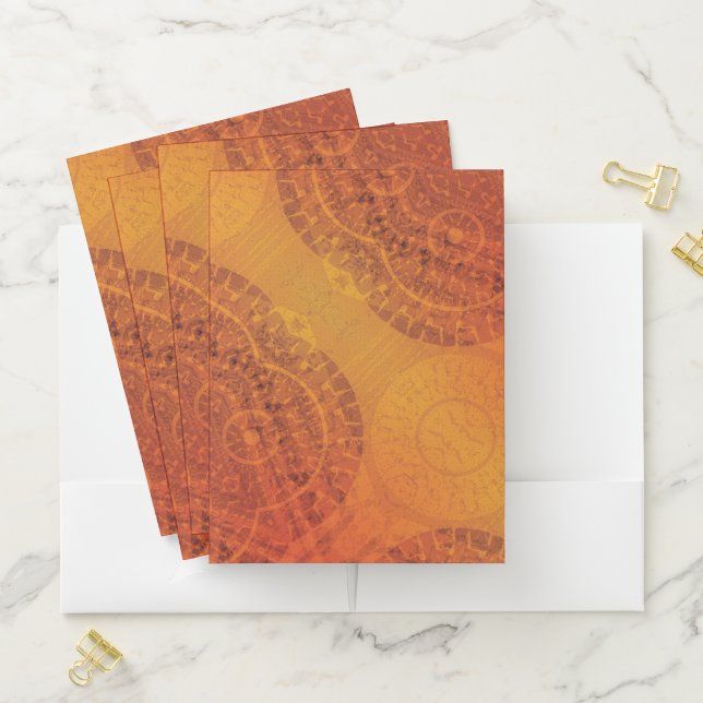 Acceptance | Red Orange Yellow Boho Medallions Pocket Folder (In Situ)