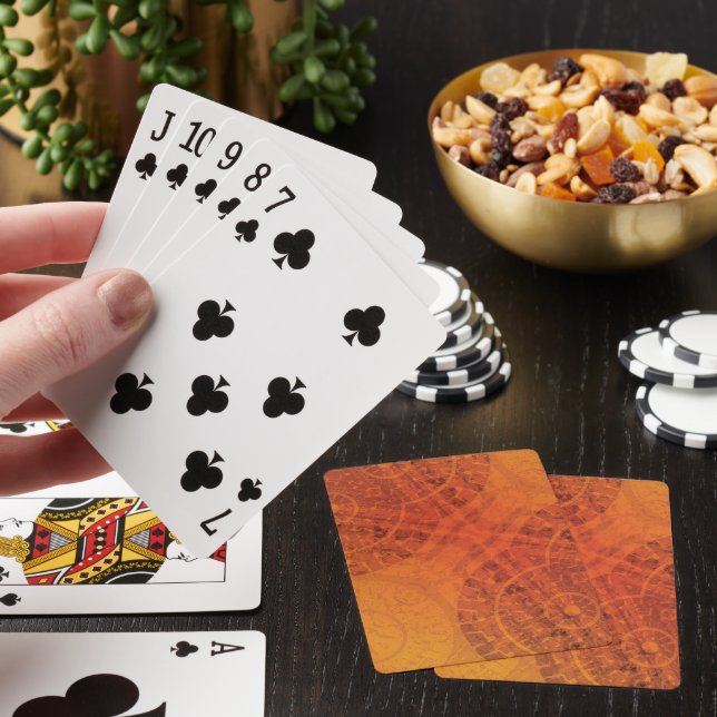 Acceptance | Red Orange Yellow Boho Medallions Poker Cards (In Situ)