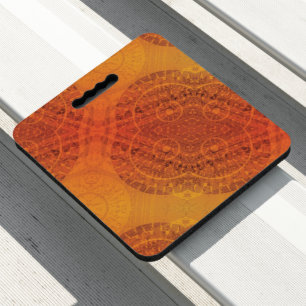 Acceptance   Red Orange Yellow Boho Medallions Seat Cushion