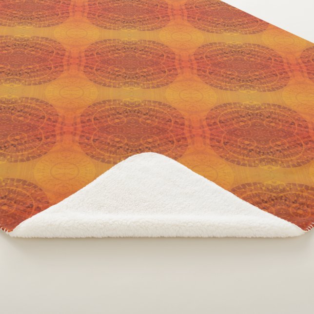 Acceptance | Red Orange Yellow Boho Medallions Sherpa Blanket (3/4)