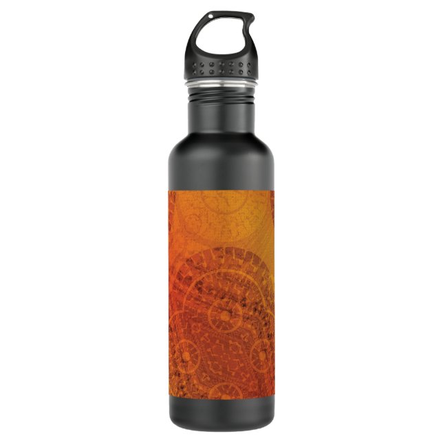 Acceptance | Red Orange Yellow Boho Medallions Stainless Steel Water Bottle (Front)