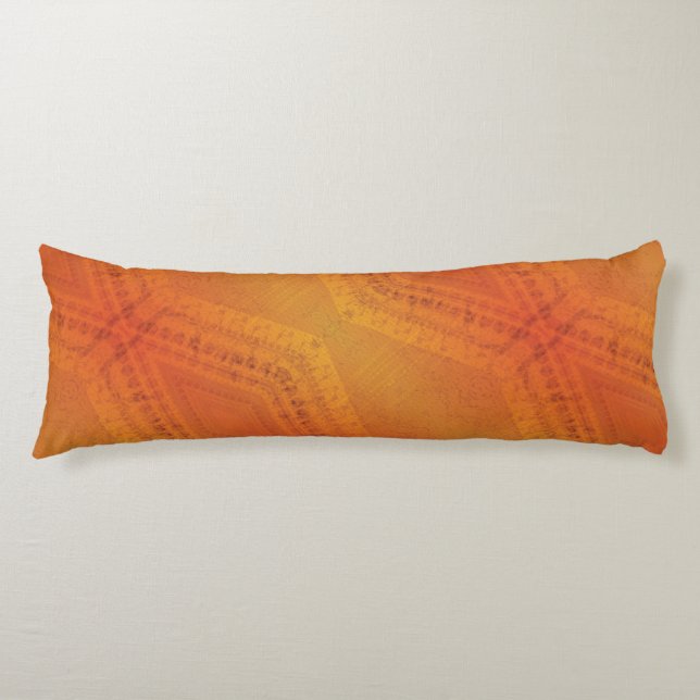Acceptance | Red Orange Yellow Shibori Pattern Body Pillow (Front)