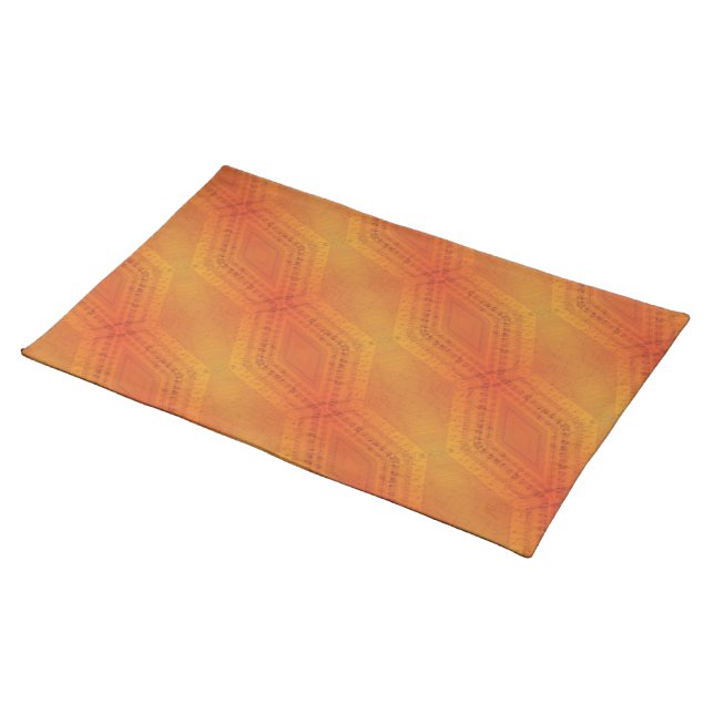 Acceptance | Red Orange Yellow Shibori Pattern Cloth Placemat (On Table)