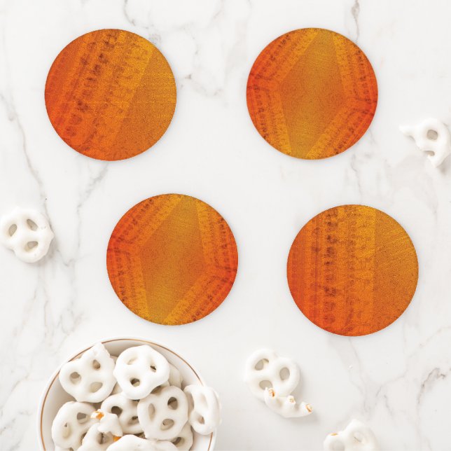 Acceptance | Red Orange Yellow Shibori Pattern Coaster Set (In Situ)