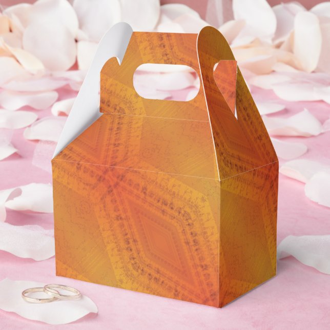 Acceptance | Red Orange Yellow Shibori Pattern Favor Boxes (Wedding)