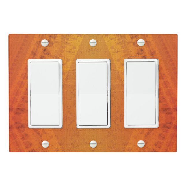 Acceptance | Red Orange Yellow Shibori Pattern Light Switch Cover (In Situ)
