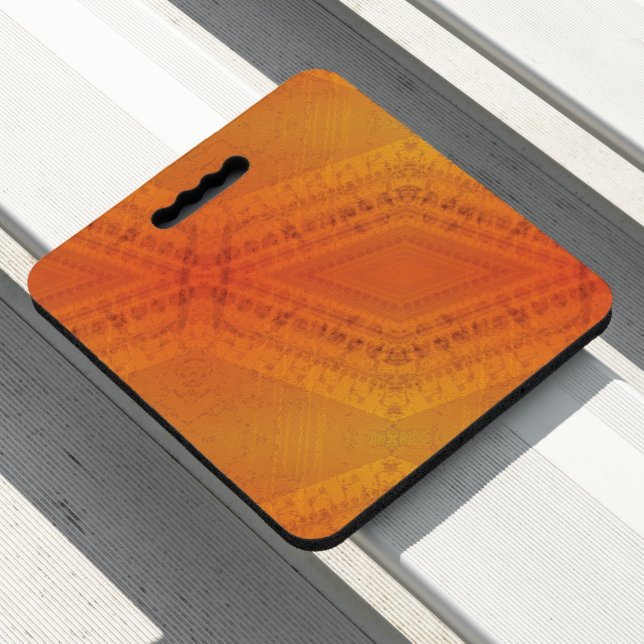 Acceptance | Red Orange Yellow Shibori Pattern Seat Cushion (In Situ)