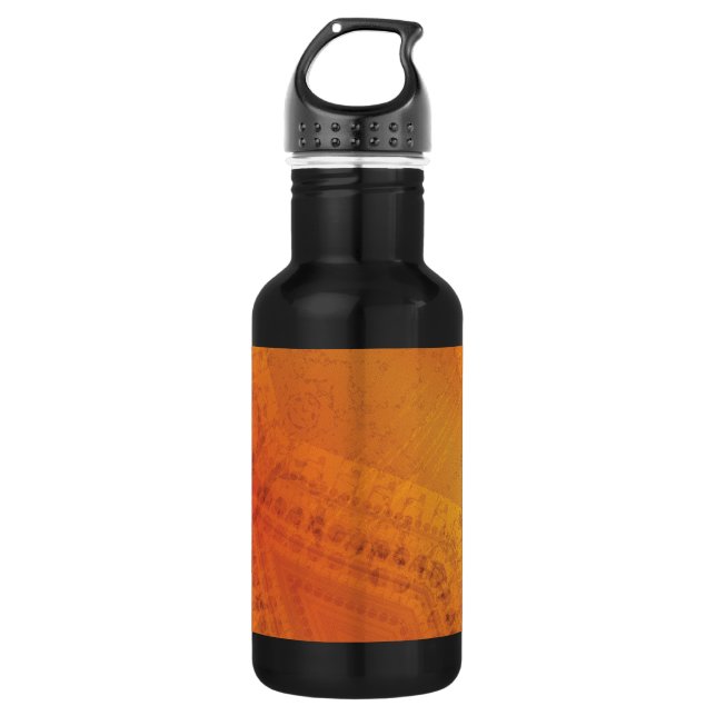 Acceptance | Red Orange Yellow Shibori Pattern Stainless Steel Water Bottle (Front)