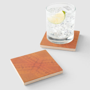 Acceptance   Red Orange Yellow Shibori Pattern Stone Coaster