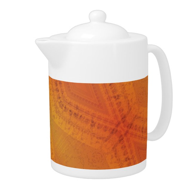 Acceptance | Red Orange Yellow Shibori Pattern Teapot (Right)