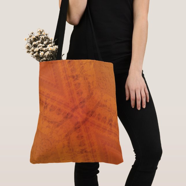 Acceptance | Red Orange Yellow Shibori Pattern Tote Bag (Close Up)