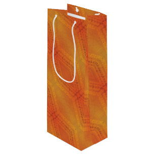 Acceptance Red Orange Yellow Shibori Pattern Wine Gift Bag