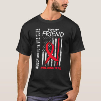 Acceptance Redinstead I Wear Red Instead Autism Fr T-Shirt