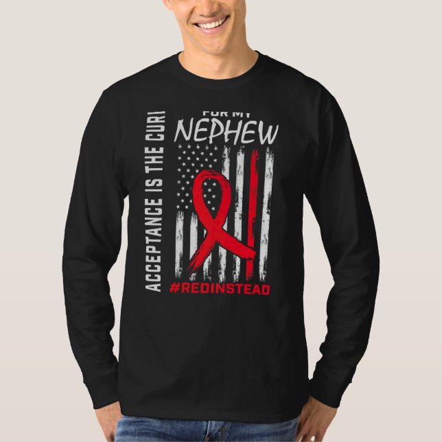 Acceptance Redinstead I Wear Red Instead Autism Ne T-Shirt (Front)