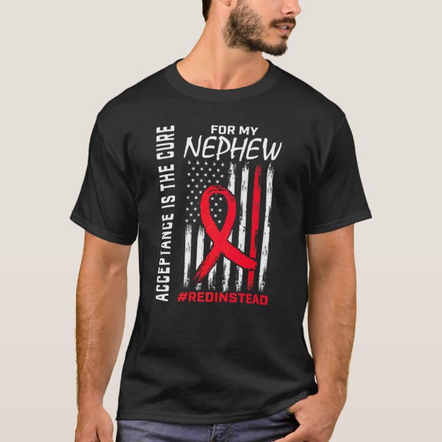 Acceptance Redinstead I Wear Red Instead Autism Ne T-Shirt (Front)