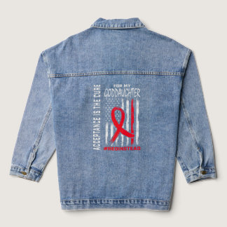 Acceptance Redinstead Red Instead Autism Goddaught Denim Jacket