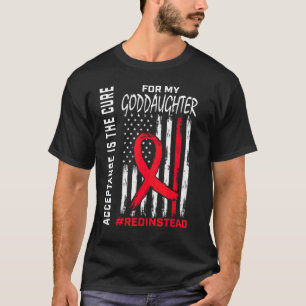 Acceptance Redinstead Red Instead Autism Goddaught T-Shirt