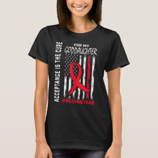 Acceptance Redinstead Red Instead Autism Goddaught T-Shirt