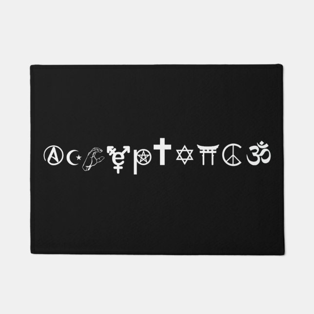 Acceptance Symbols dark Door Mat (Front)