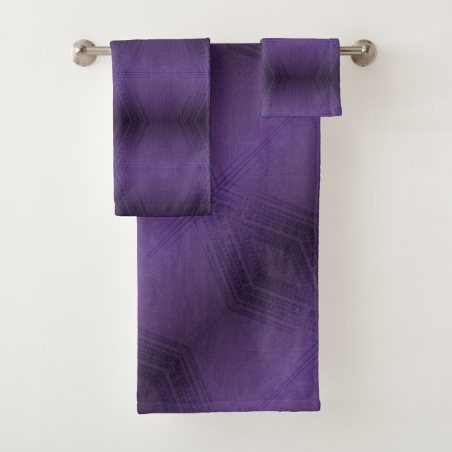 Acceptance | Violet Eclectic Boho Pattern Bath Towel Set (Insitu)