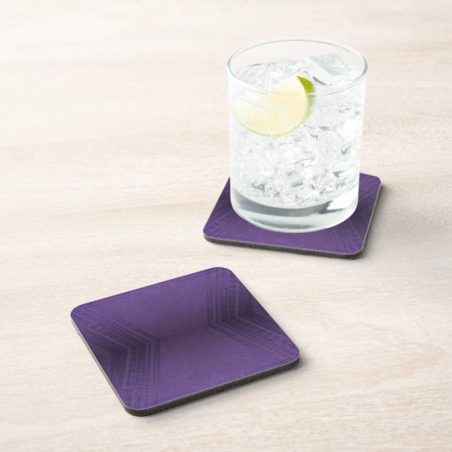 Acceptance | Violet Eclectic Boho Pattern Beverage Coaster (Right Side)
