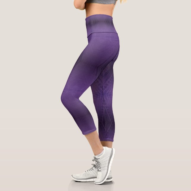 Acceptance | Violet Eclectic Boho Pattern Capri Leggings (Left)