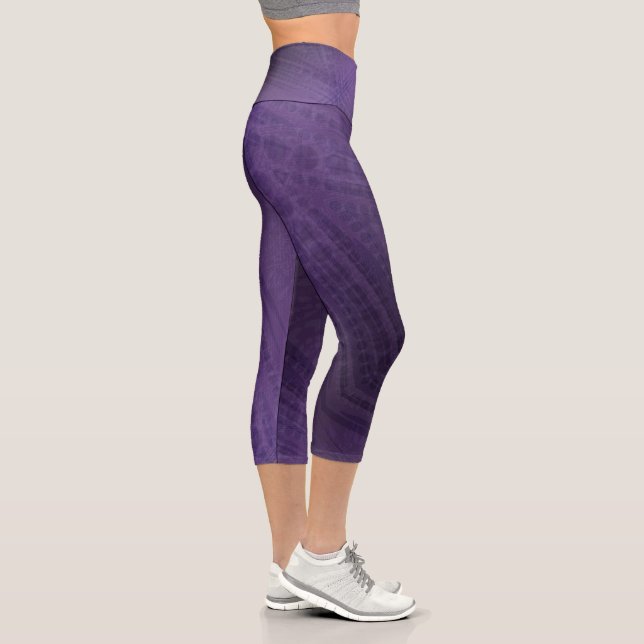 Acceptance | Violet Eclectic Boho Pattern Capri Leggings (Right)