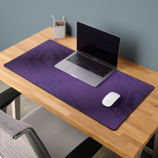Acceptance | Violet Eclectic Boho Pattern Desk Mat (Office 2)