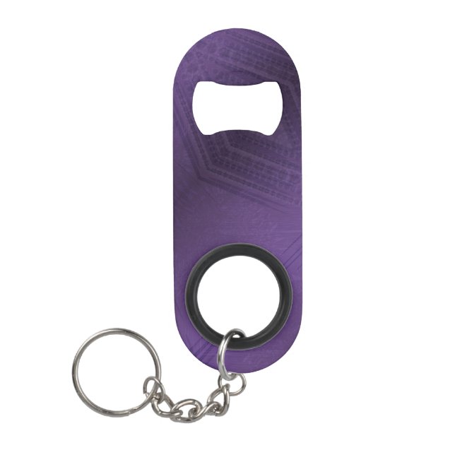 Acceptance | Violet Eclectic Boho Pattern Keychain Bottle Opener (Front)