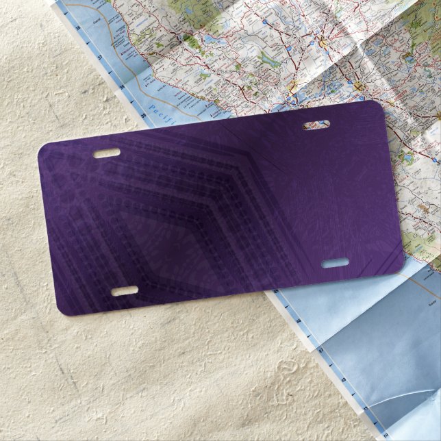 Acceptance | Violet Eclectic Boho Pattern License Plate (In Situ)